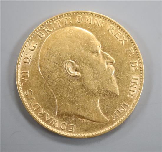 An Edward VII gold sovereign 1910, VF